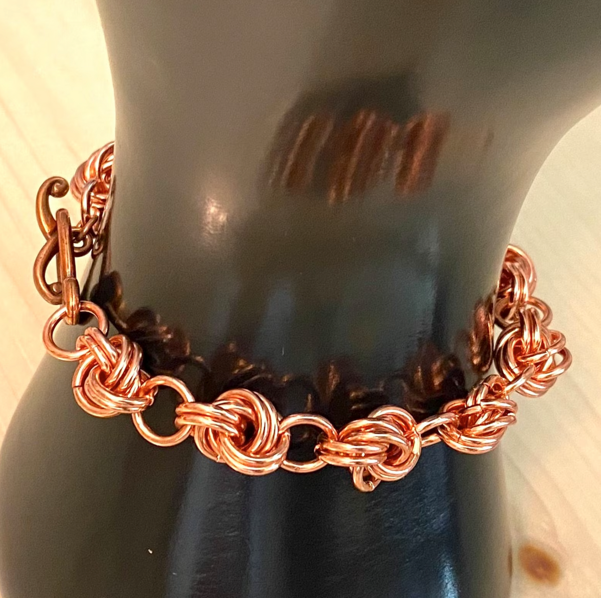 Handmade Copper Knot Chainmaille Bracelet