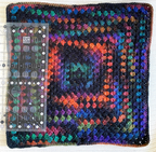 Jewel-Tone Granny Square Crochet Blanket for Dolls & Stuffed Animals, 17" x 17"