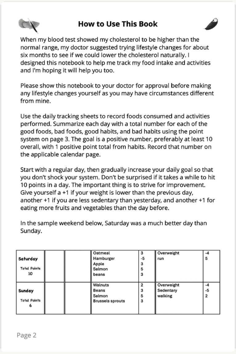 Lower Cholesterol Naturally with Lifestyle Changes: Food and Habit Journal, Tracker and Logbook