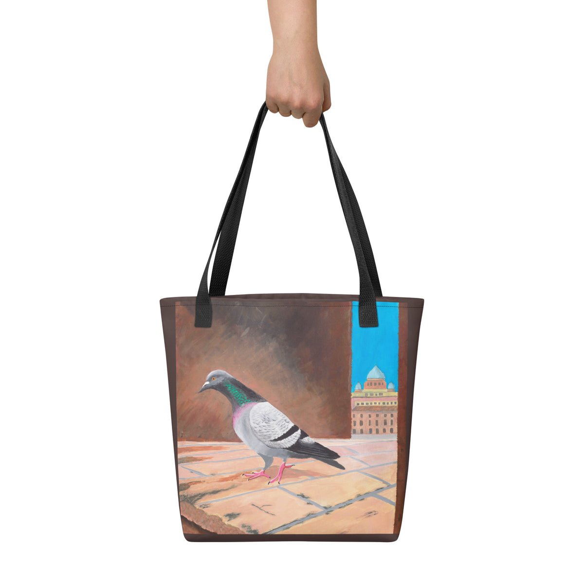 Roman Pigeon with Vatican in Background Tote Bag | Italy Travel Souvenir & Rome Aesthetic