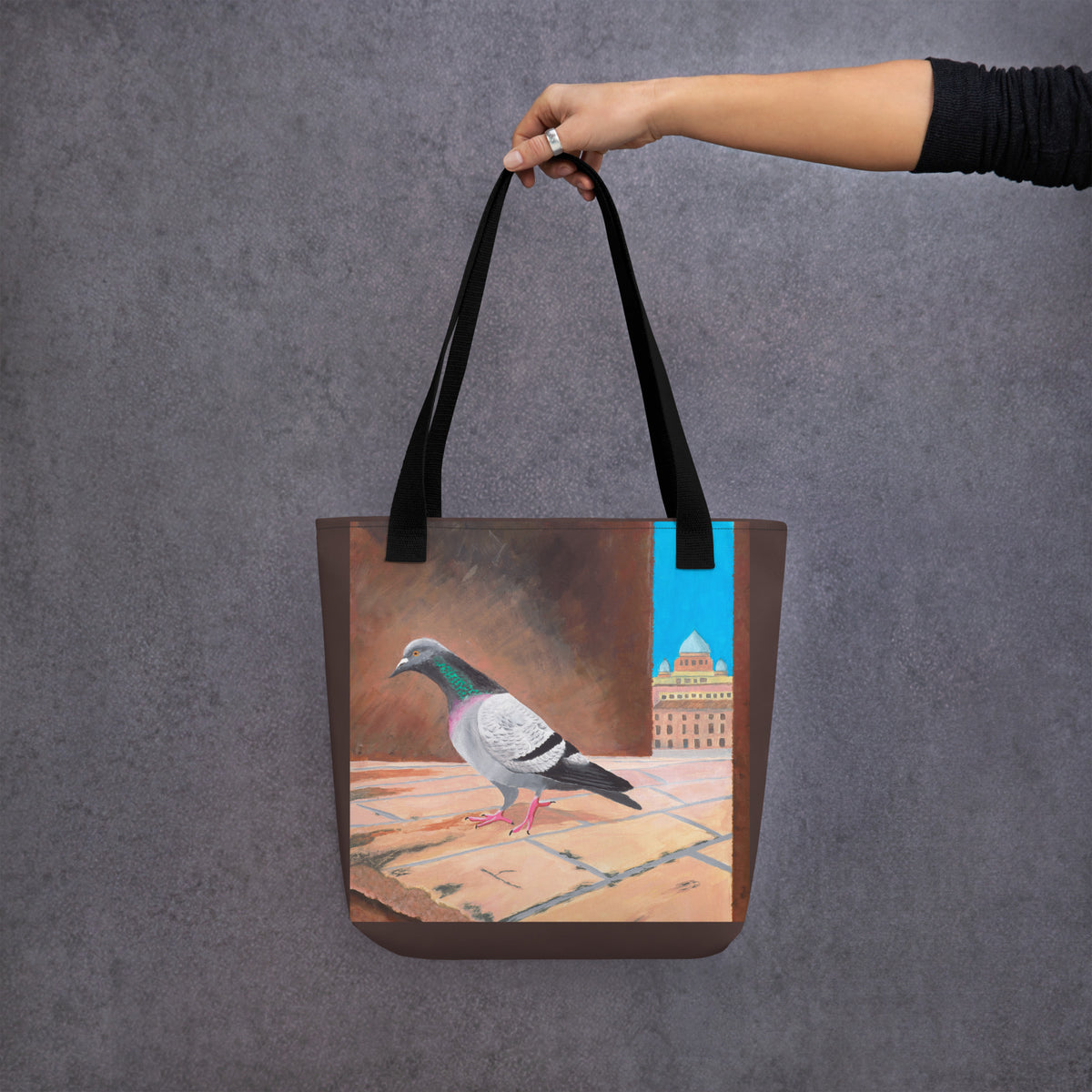 Roman Pigeon with Vatican in Background Tote Bag | Italy Travel Souvenir & Rome Aesthetic