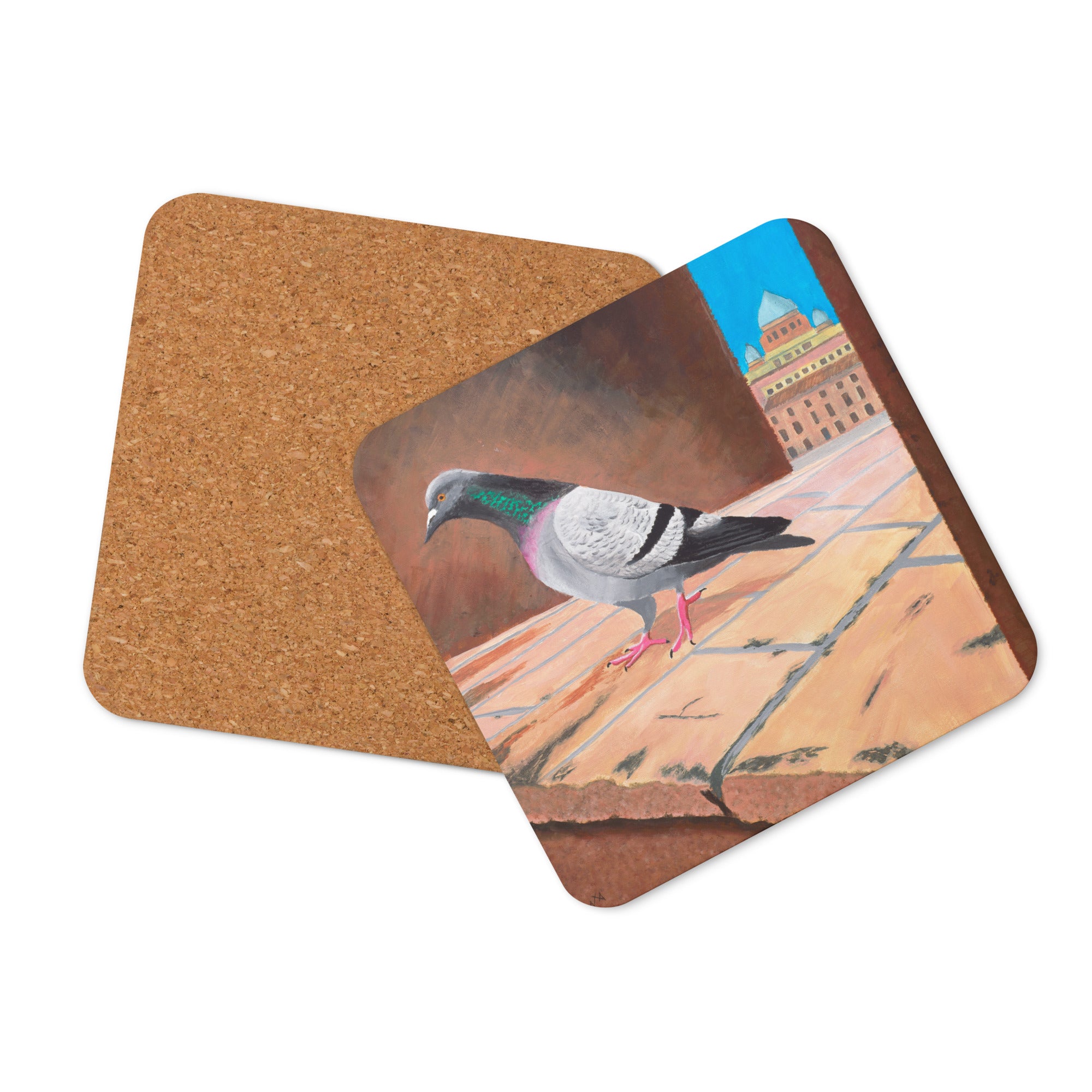 Roman Pigeon Cork-back Coaster