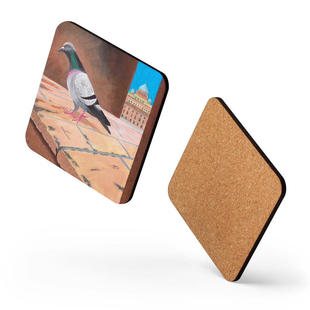Roman Pigeon Cork-back Coaster