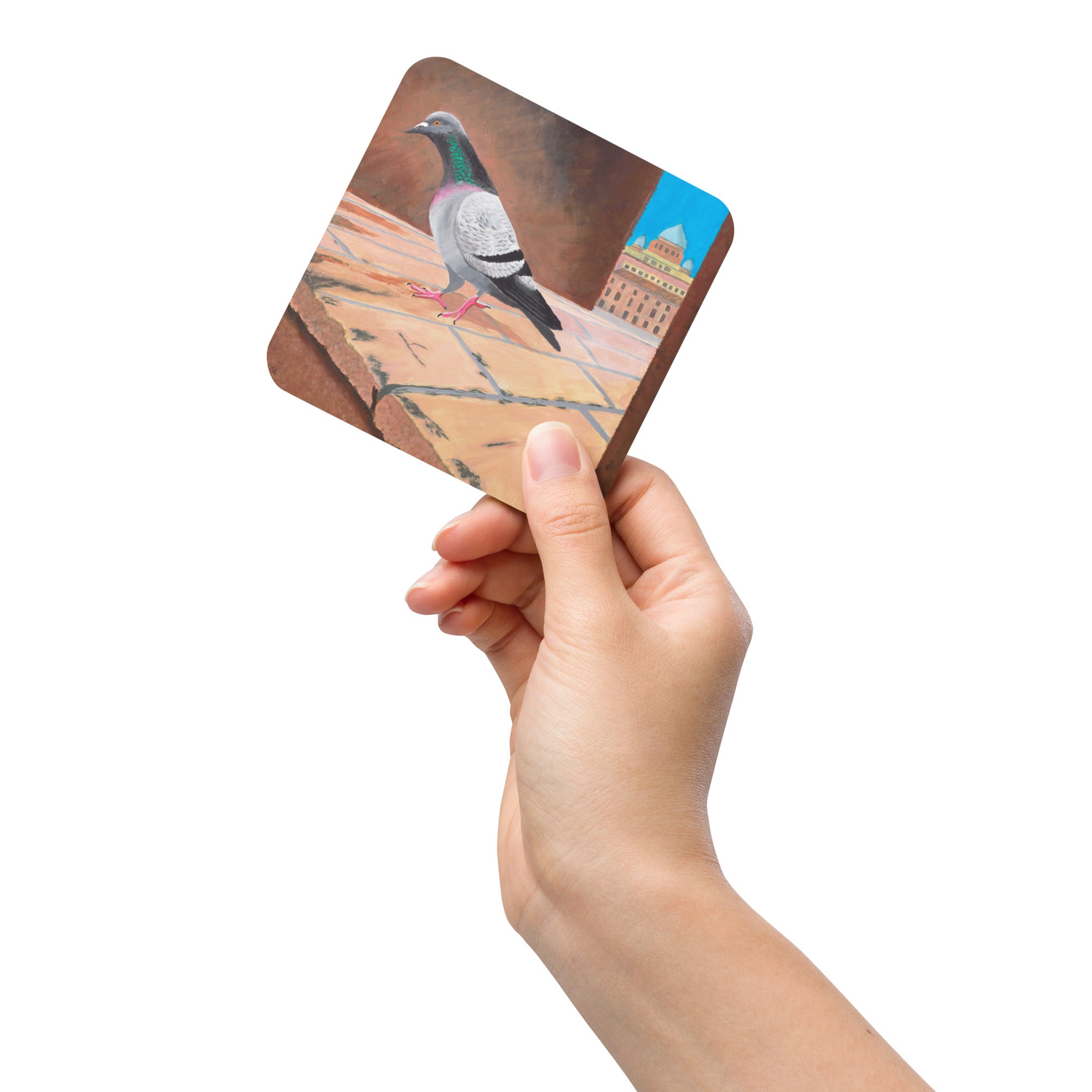 Roman Pigeon Cork-back Coaster
