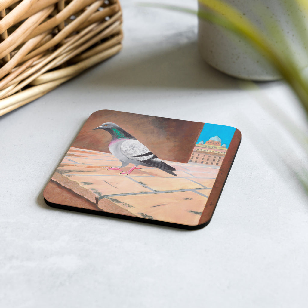 Roman Pigeon Cork-back Coaster