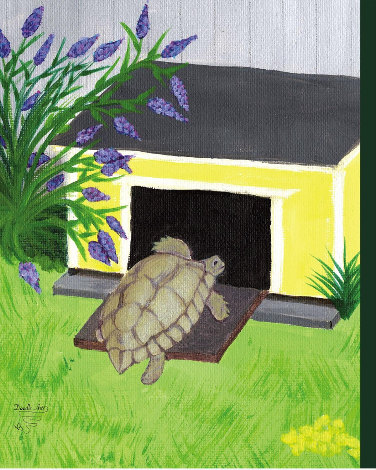 Primary Composition Notebook: Girl Watching Turtle