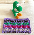 Multi-Colored Post Crochet Blanket for Small Dolls and Stuffed Animals - 11" x 11"