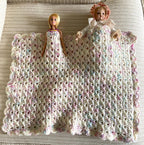 Cream Crochet Doll Blanket 15x20