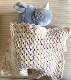 Cream Crochet Doll Blanket 15x20