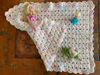 Cream Crochet Doll Blanket 15x20