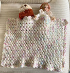 Cream Crochet Doll Blanket 15x20