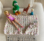 Cream Crochet Doll Blanket 15x20