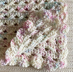 Cream Crochet Doll Blanket 15x20
