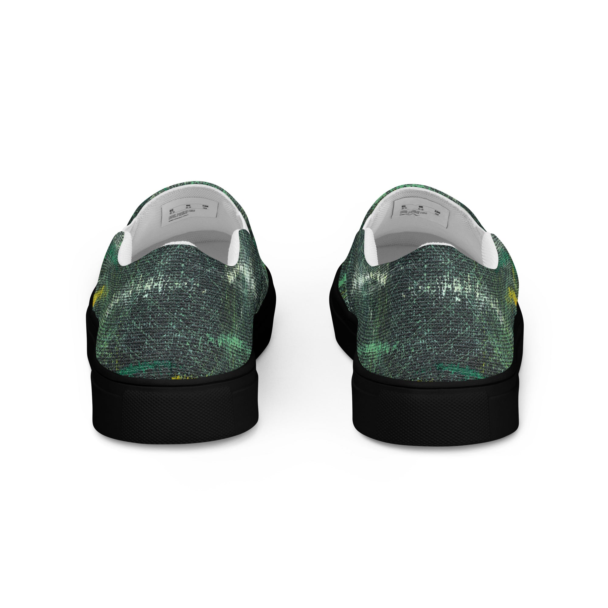 Amazonia Men’s Slip-on Canvas Shoes - Green Top - Choice of White or Black Soles