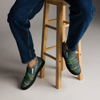 Amazonia Men’s Slip-on Canvas Shoes - Green Top - Choice of White or Black Soles