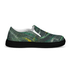 Amazonia Men’s Slip-on Canvas Shoes - Green Top - Choice of White or Black Soles