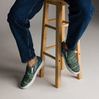 Amazonia Men’s Slip-on Canvas Shoes - Green Top - Choice of White or Black Soles
