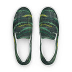 Amazonia Men’s Slip-on Canvas Shoes - Green Top - Choice of White or Black Soles