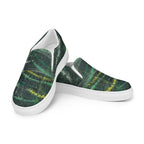 Amazonia Men’s Slip-on Canvas Shoes - Green Top - Choice of White or Black Soles