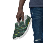 Amazonia Men’s Slip-on Canvas Shoes - Green Top - Choice of White or Black Soles