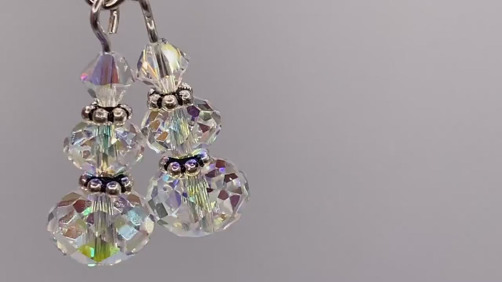 Clear Swarovski® Aurora Borealis Crystal Earrings