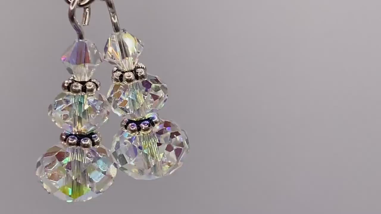 Clear Swarovski® Aurora Borealis Crystal Earrings
