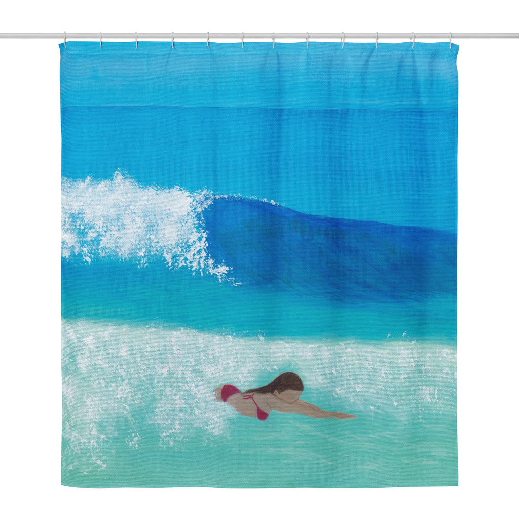 Bodysurfing Shower Curtain