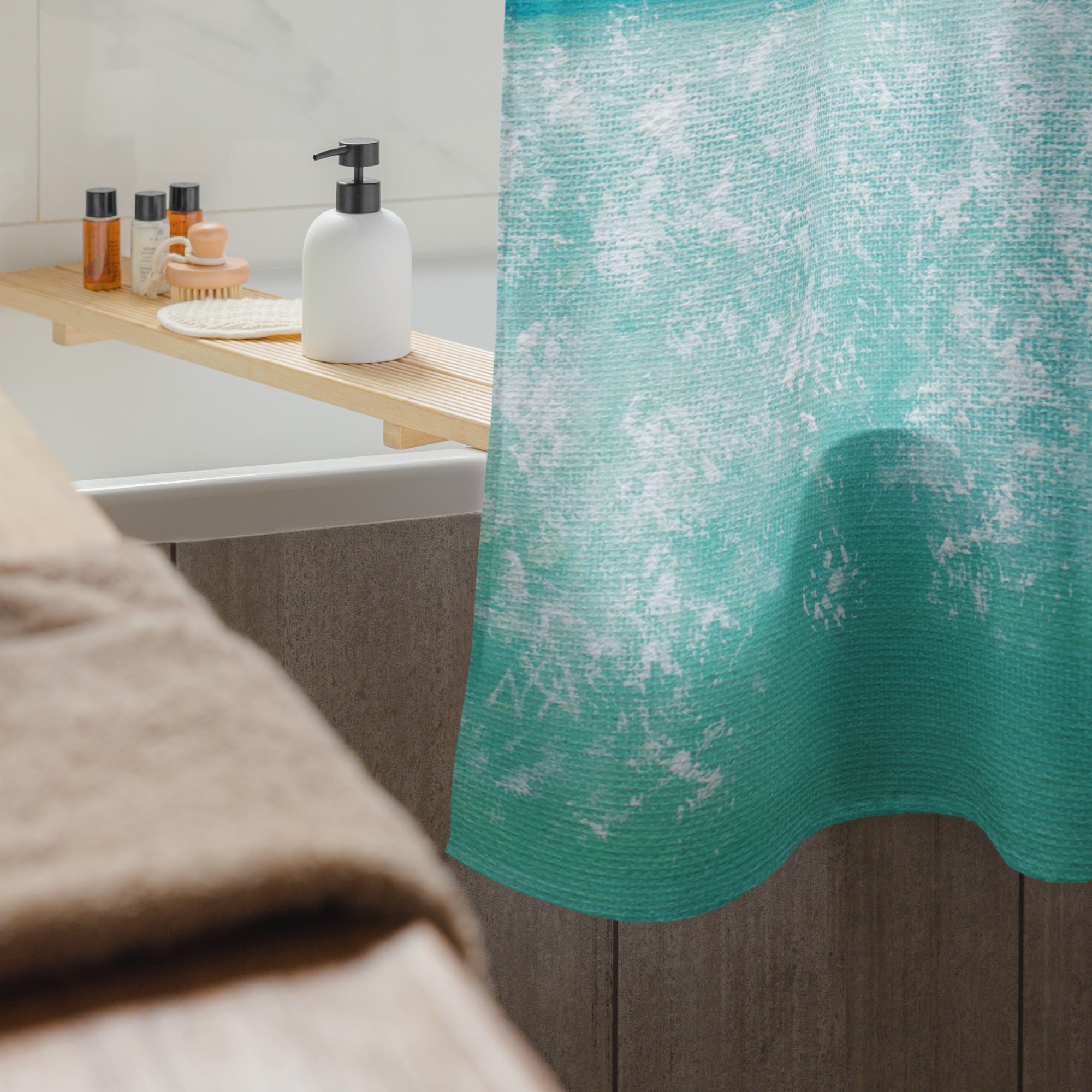 Bodysurfing Shower Curtain
