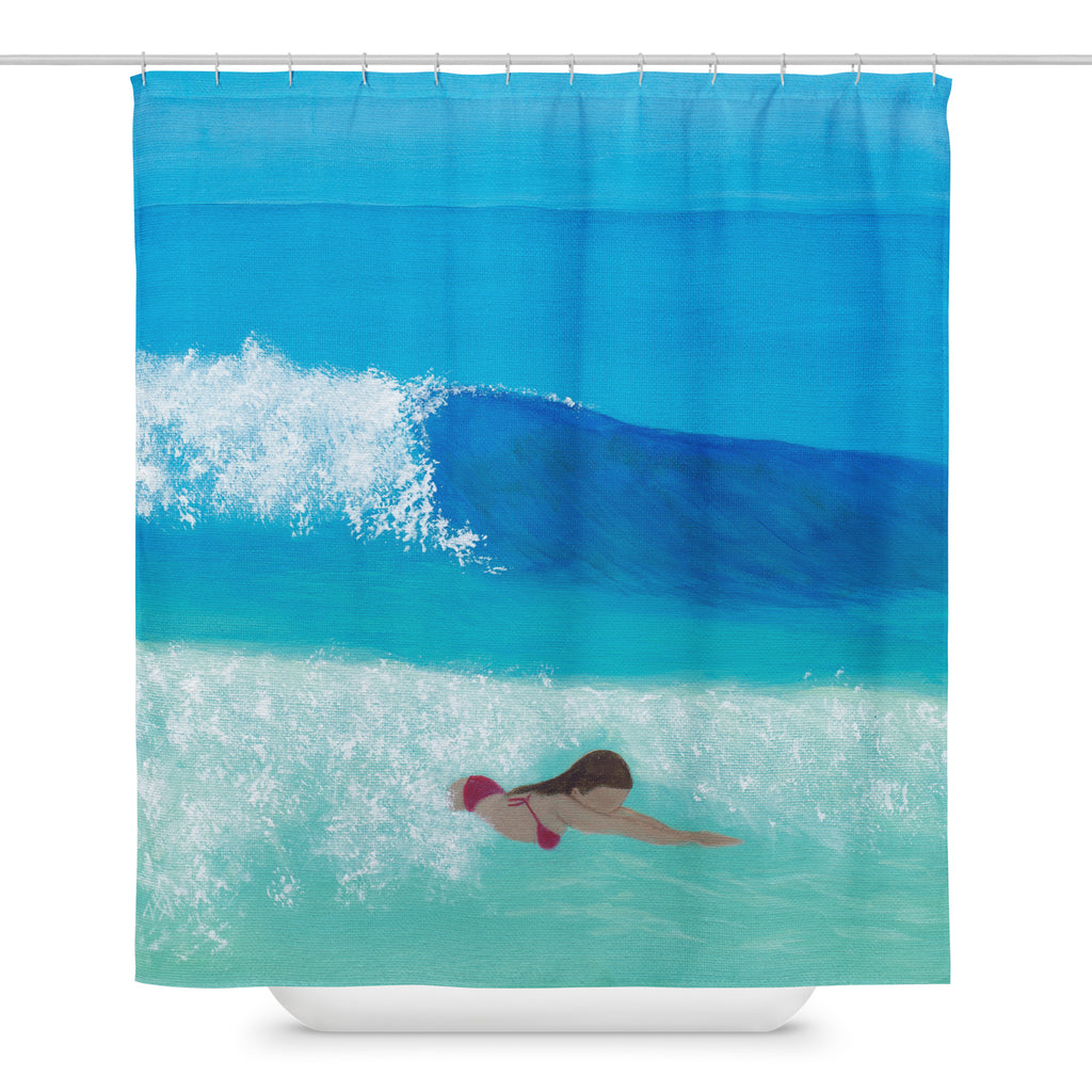 Bodysurfing Shower Curtain