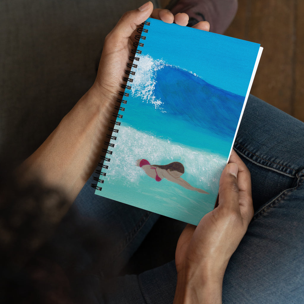 Bodysurfing Spiral Notebook