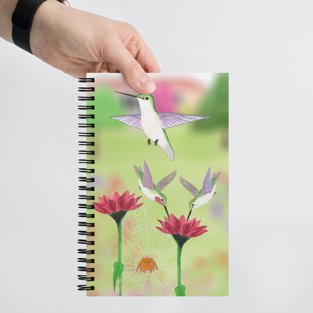 Hummingbirds Sipping Nectar Spiral Notebook