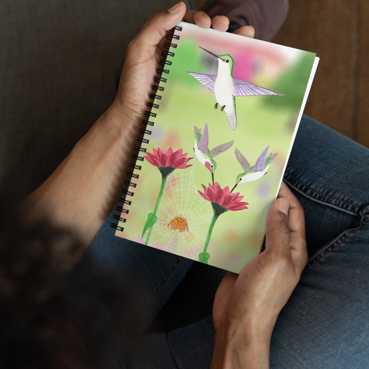 Hummingbirds Sipping Nectar Spiral Notebook