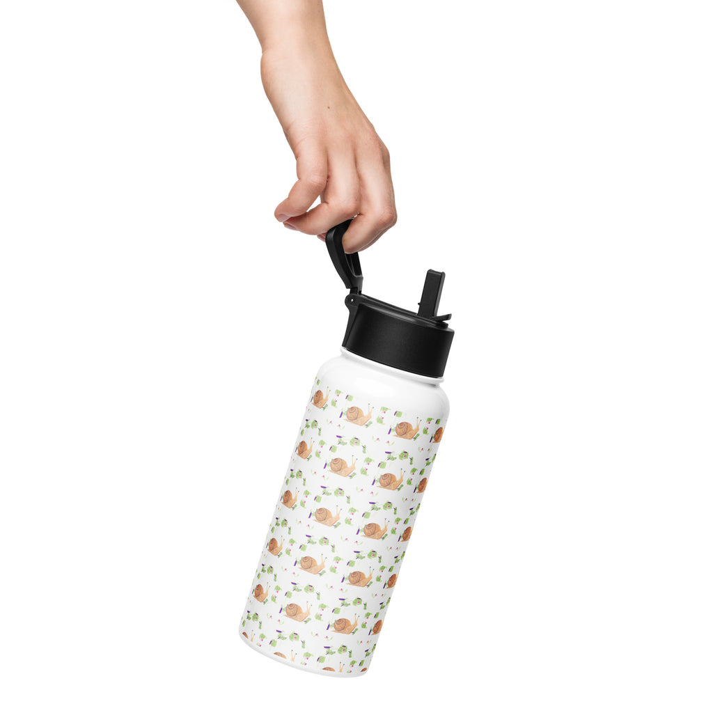 Snail Stainless Steel Water Bottle with a Straw Lid