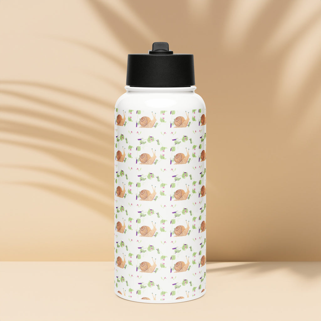 Snail Stainless Steel Water Bottle with a Straw Lid