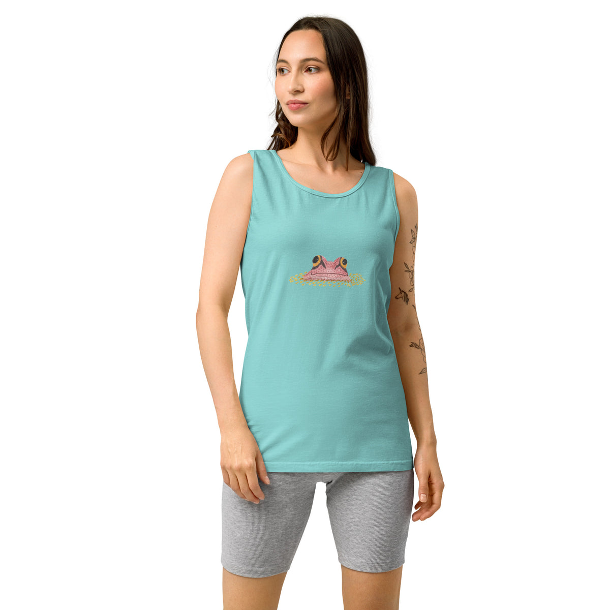 Big Frog Peeking Unisex Comfort Colors 100% Cotton Tank Top