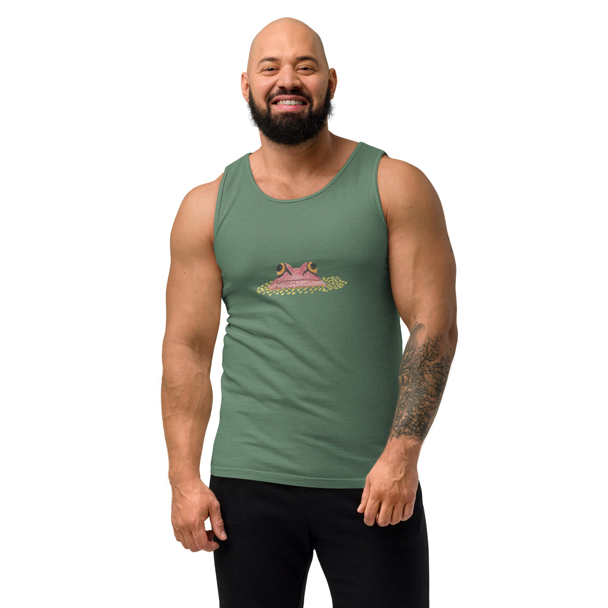 Big Frog Peeking Unisex Comfort Colors 100% Cotton Tank Top