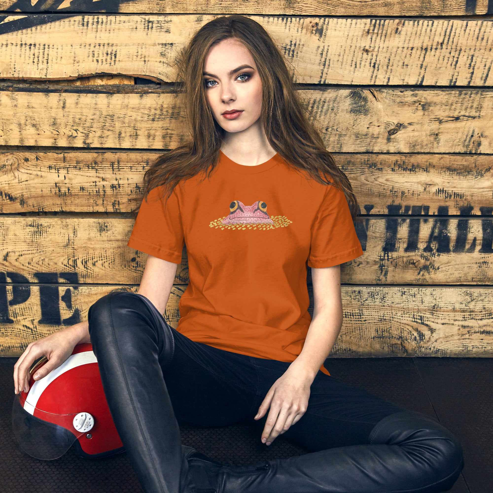 Frog Peeking From Duckweed Unisex T-Shirt: Nature Lover Gift