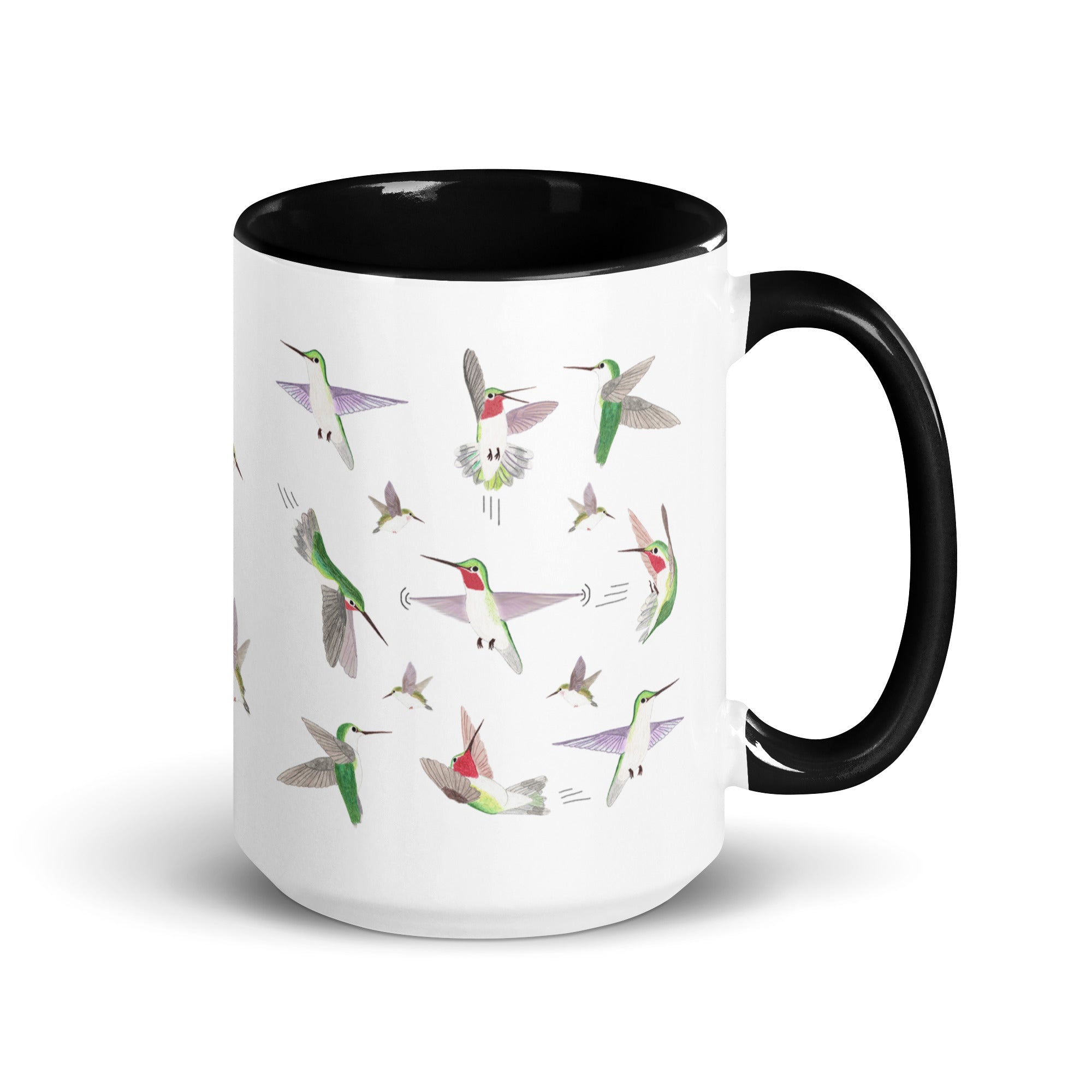 Hummingbird Mug with Color Inside