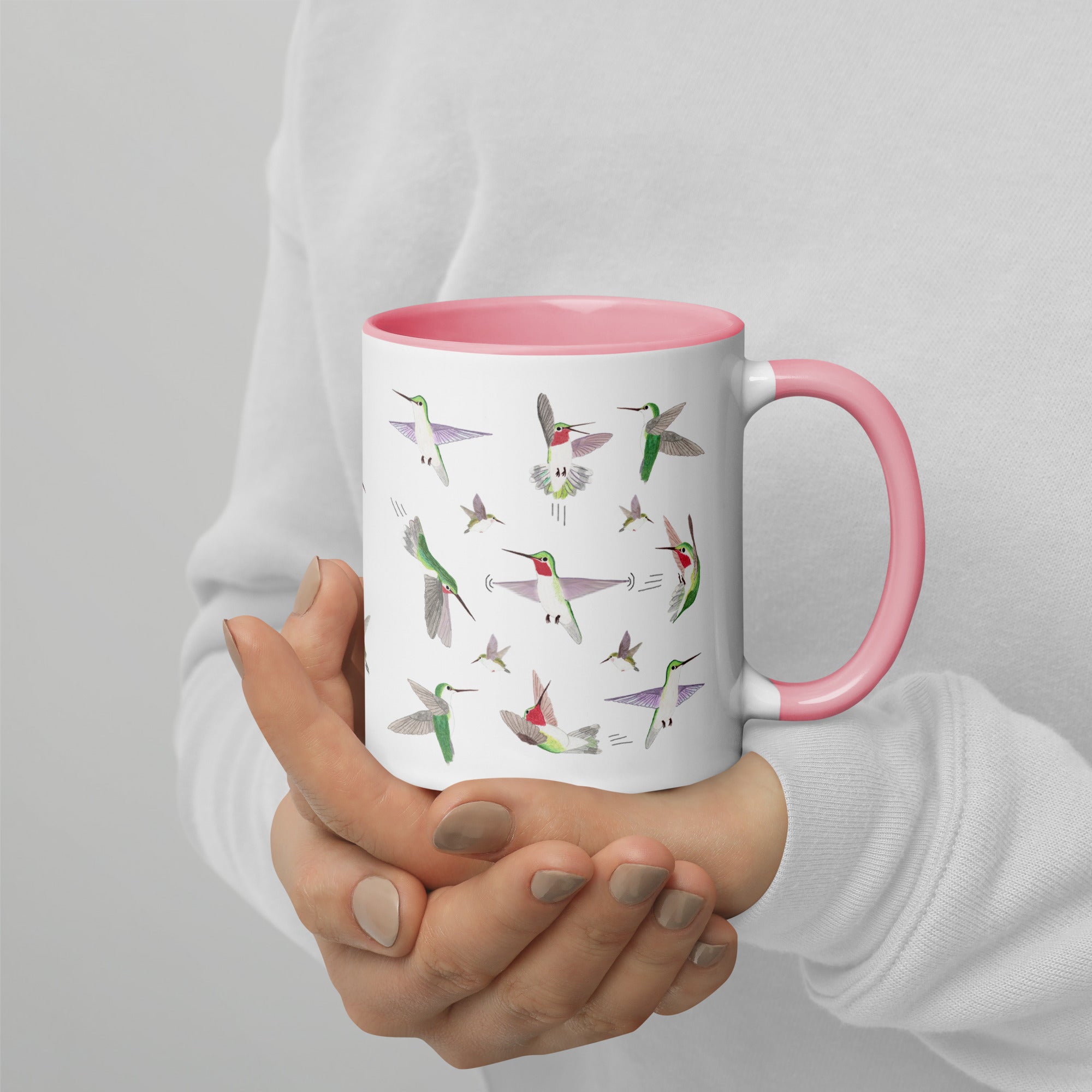 Hummingbird Mug with Color Inside