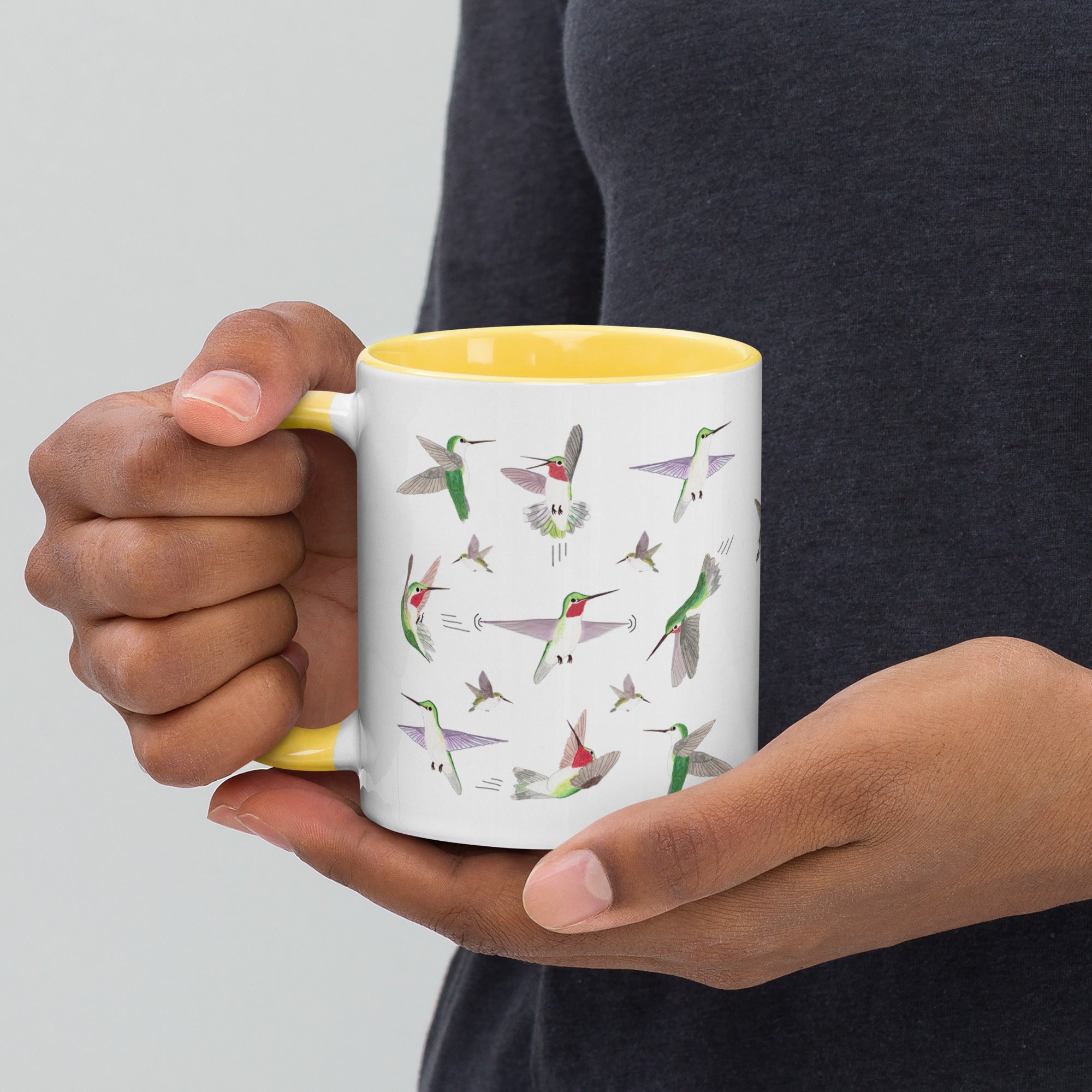 Hummingbird Mug with Color Inside