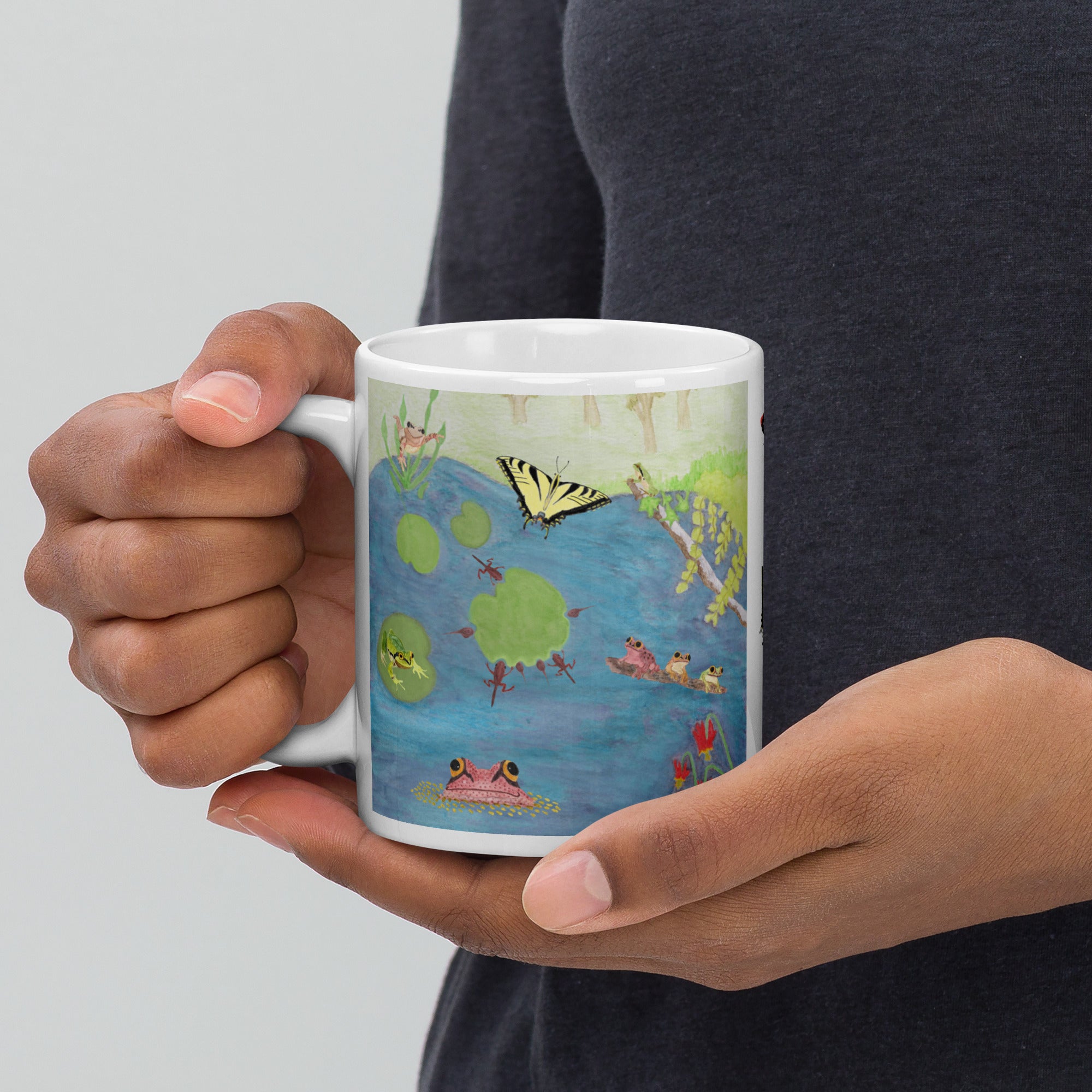 Frog Pond White Glossy Mug