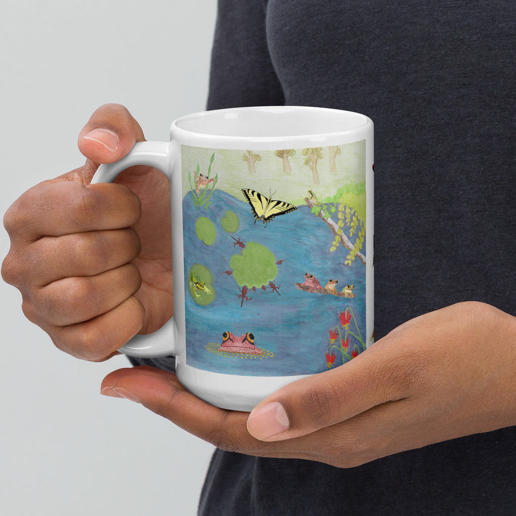 Frog Pond White Glossy Mug