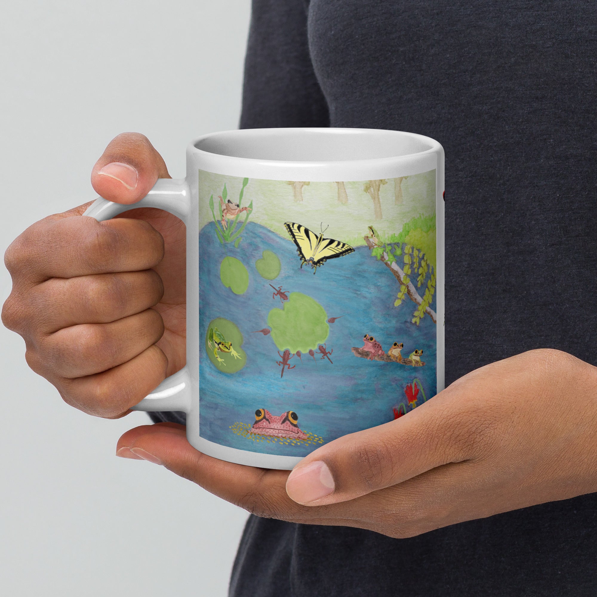 Frog Pond White Glossy Mug