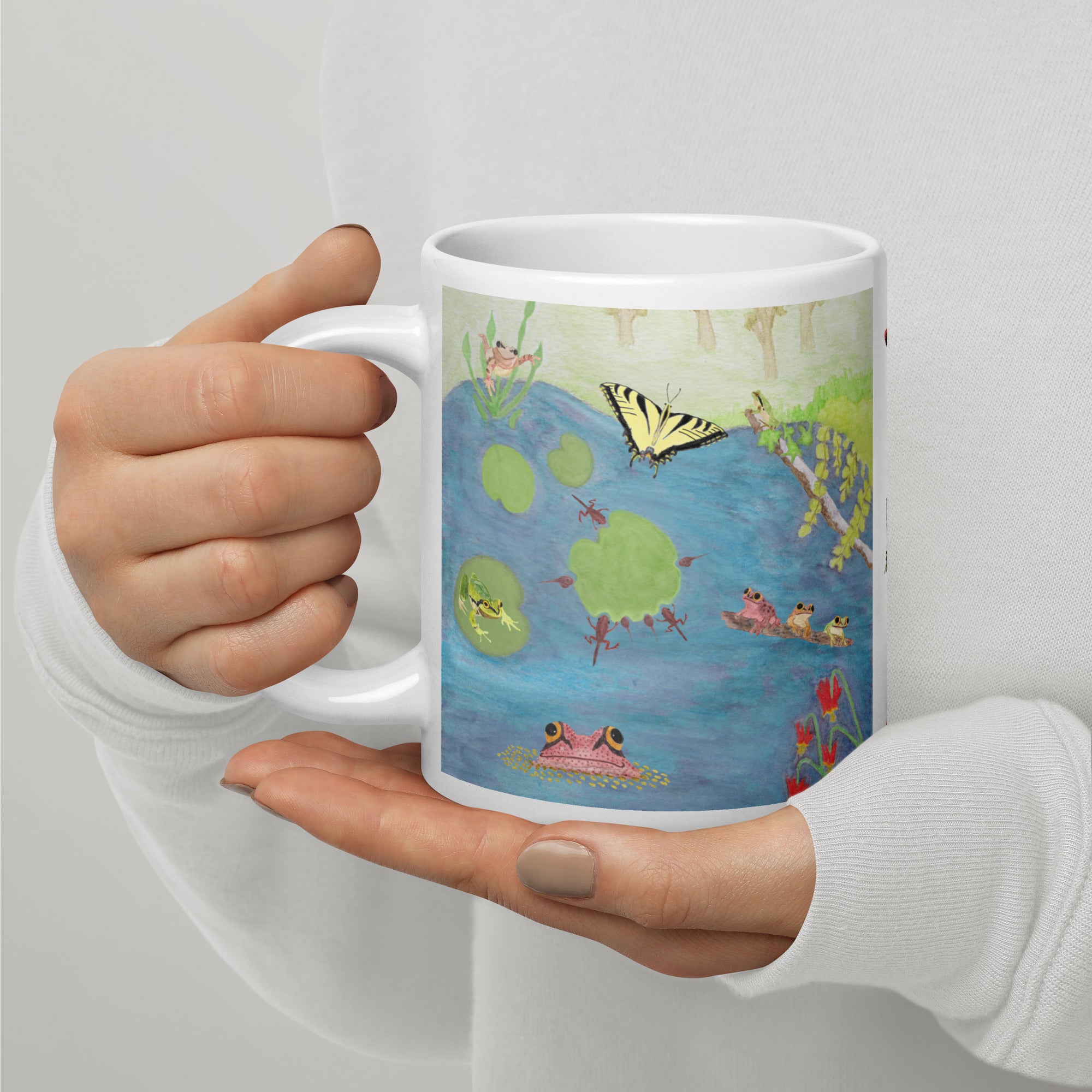 Frog Pond White Glossy Mug